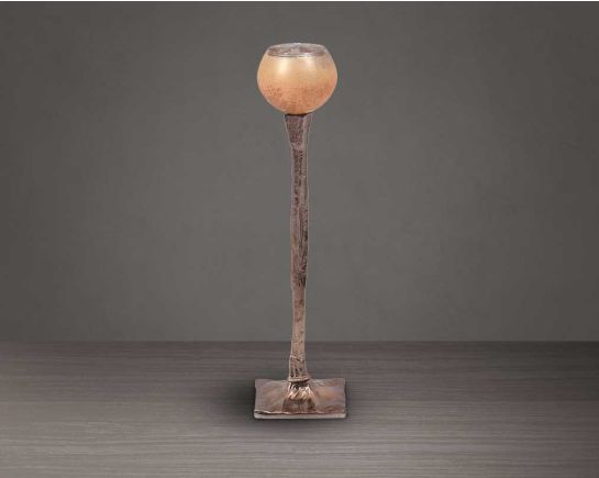 Champagne bronze glass aluminium goblet t-lite holder- large 