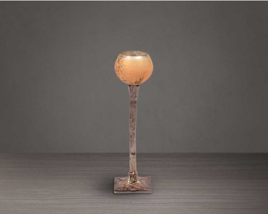 Champagne bronze glass aluminium goblet t-lite holder- small
