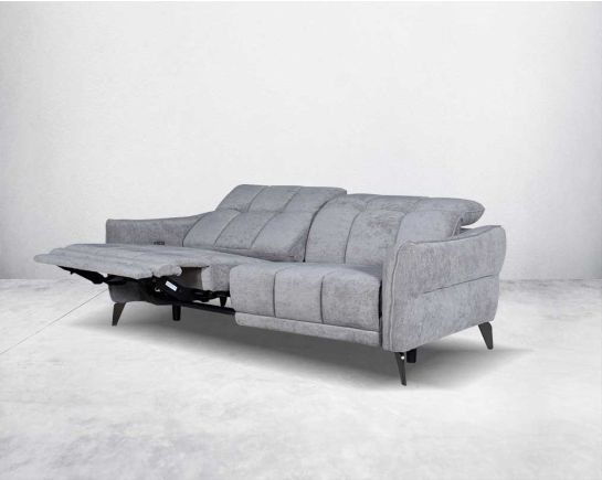 Luneta 3 Seater Fabric Power Recliner Sofa
