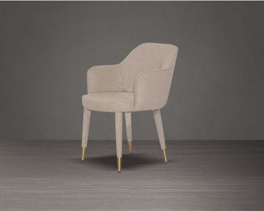 Aria Fabric Gold Dining Chair - 2