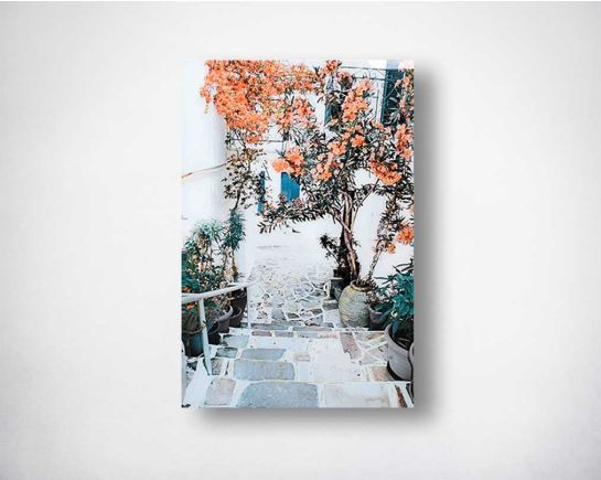 Tempered glass art with gold foil.