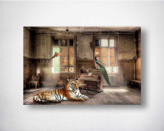 Tempered glass art with gold foil is perfect to compliment & enhance any contemporary setting.