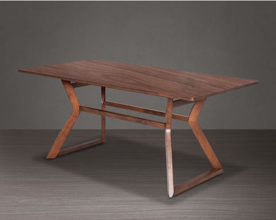 6 seater rectangular dining table in walnut