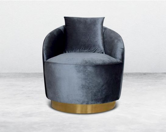 single Seater fabric sofa with front view.