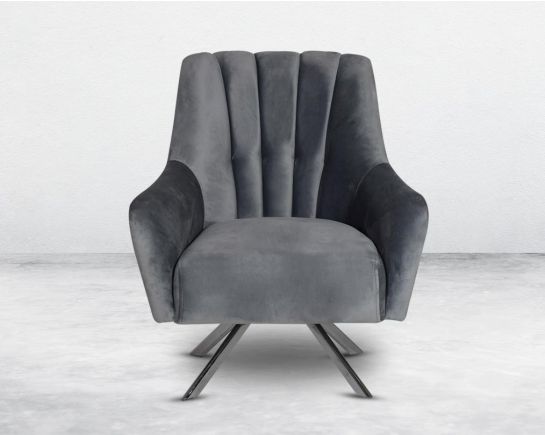 Fabric Single Seater Sofa  with front view.