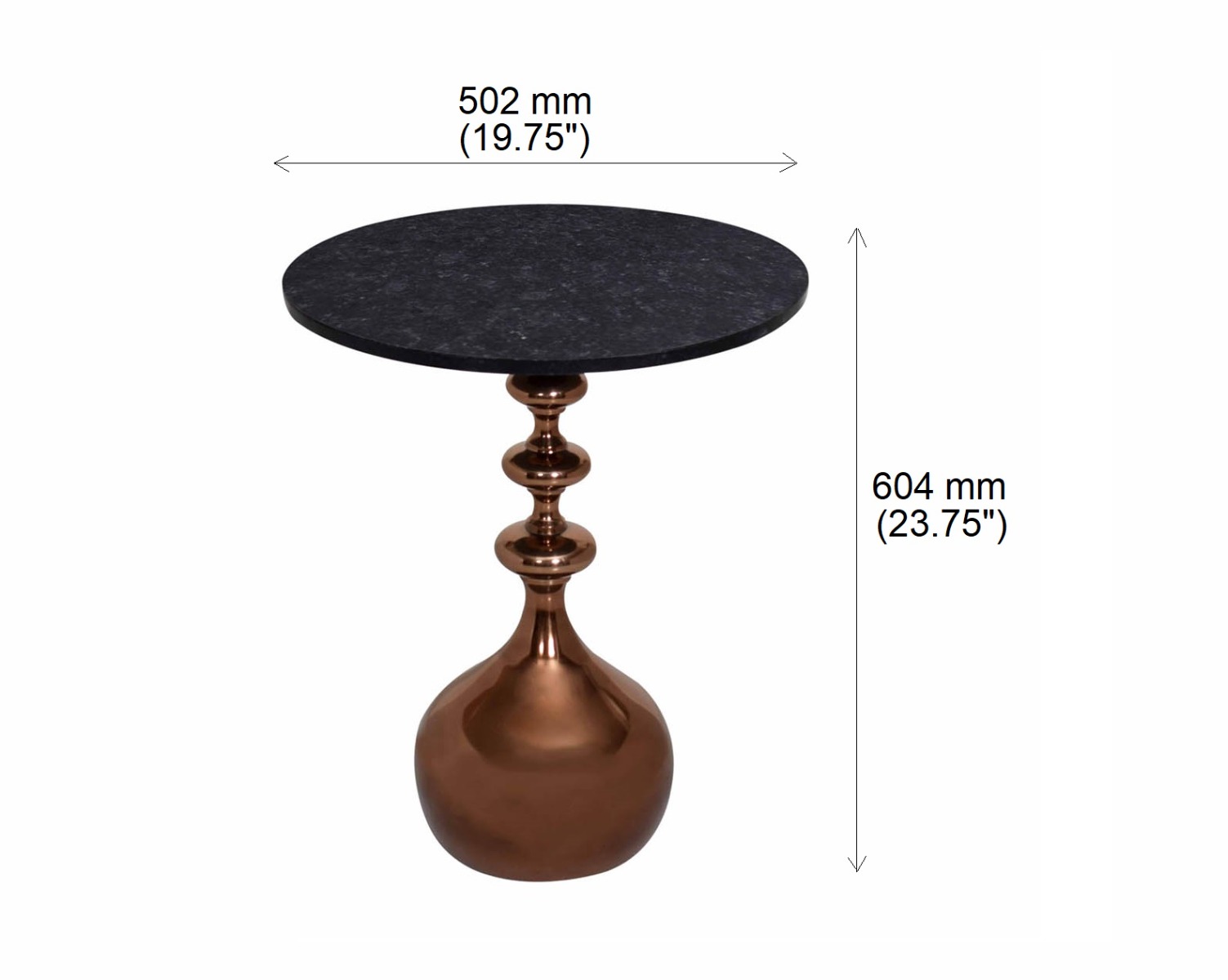 Jemsa Round Rose Gold End Table